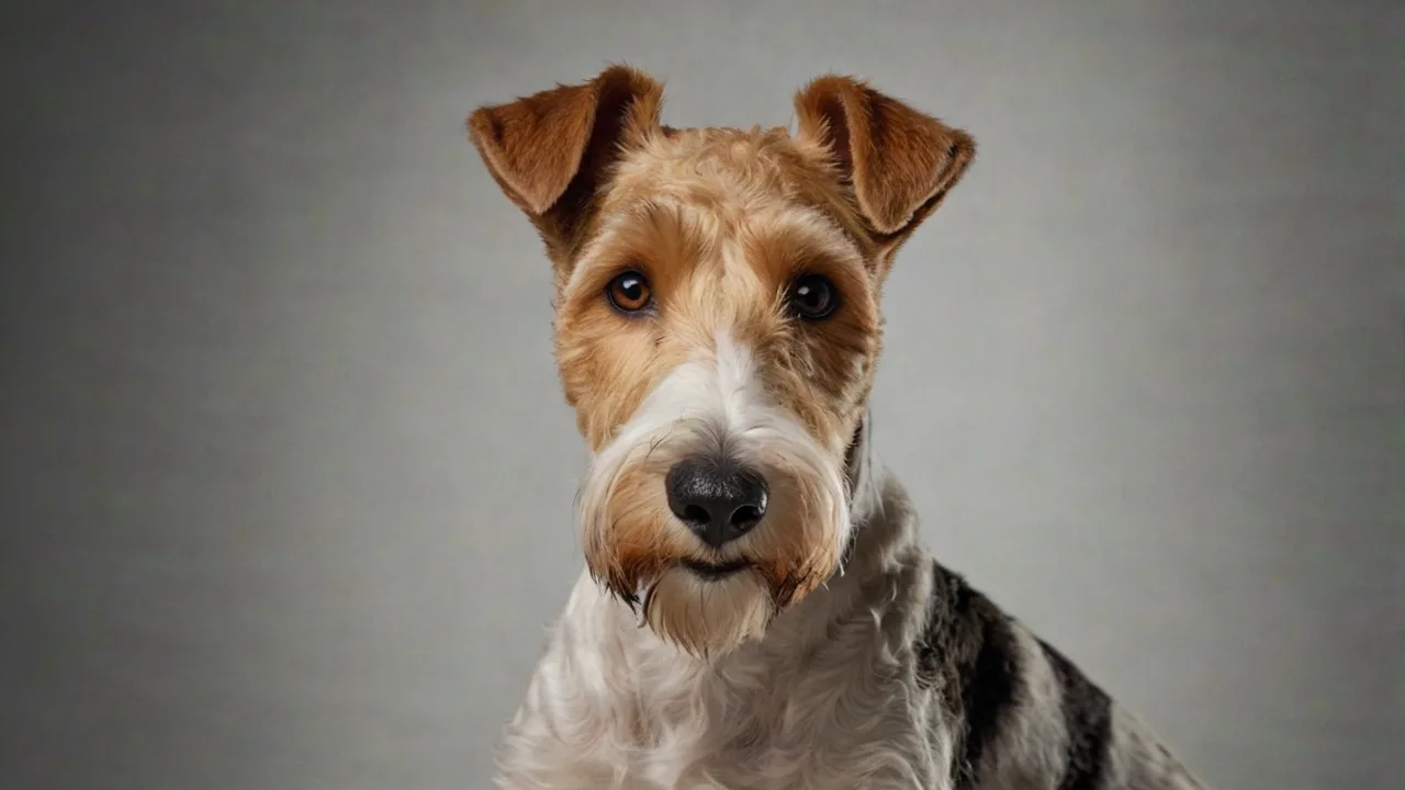 A detailed portrait of a Wire Fox Terrier